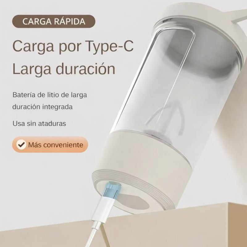 Shaker Eléctrico Pro: Vaso Batidor Automático de Alta Potencia para Proteína y Suplementos. Mezcladora Portátil Recargable USB, Sin Grumos, Diseño Deportivo.